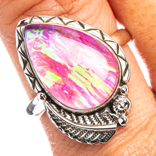 Pink Triplet Opal Ring Size 9.75 (.925 Sterling Silver)