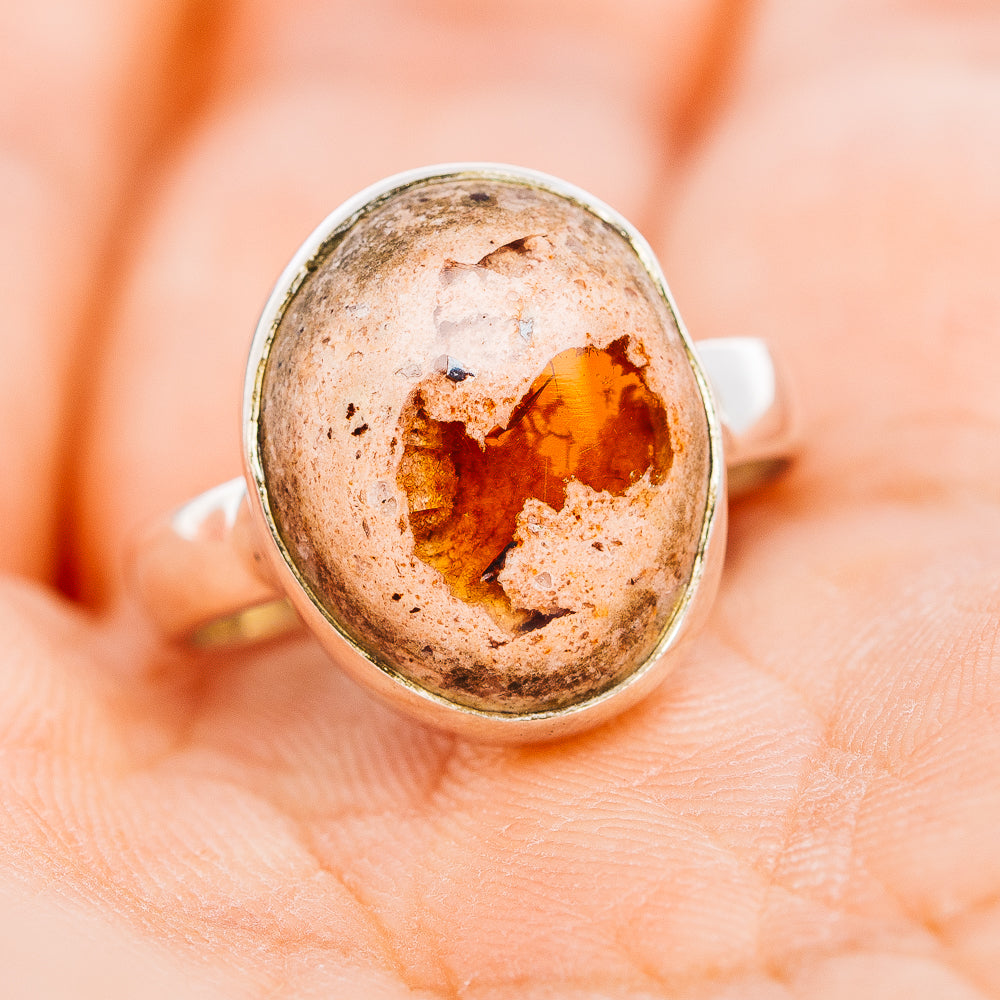 Mexican Fire Opal Ring Size 6.75 (.925 Sterling Silver)