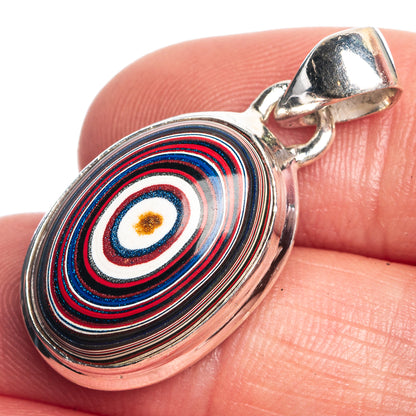 Fordite Pendant 1 1/4" (925 Sterling Silver) P39778