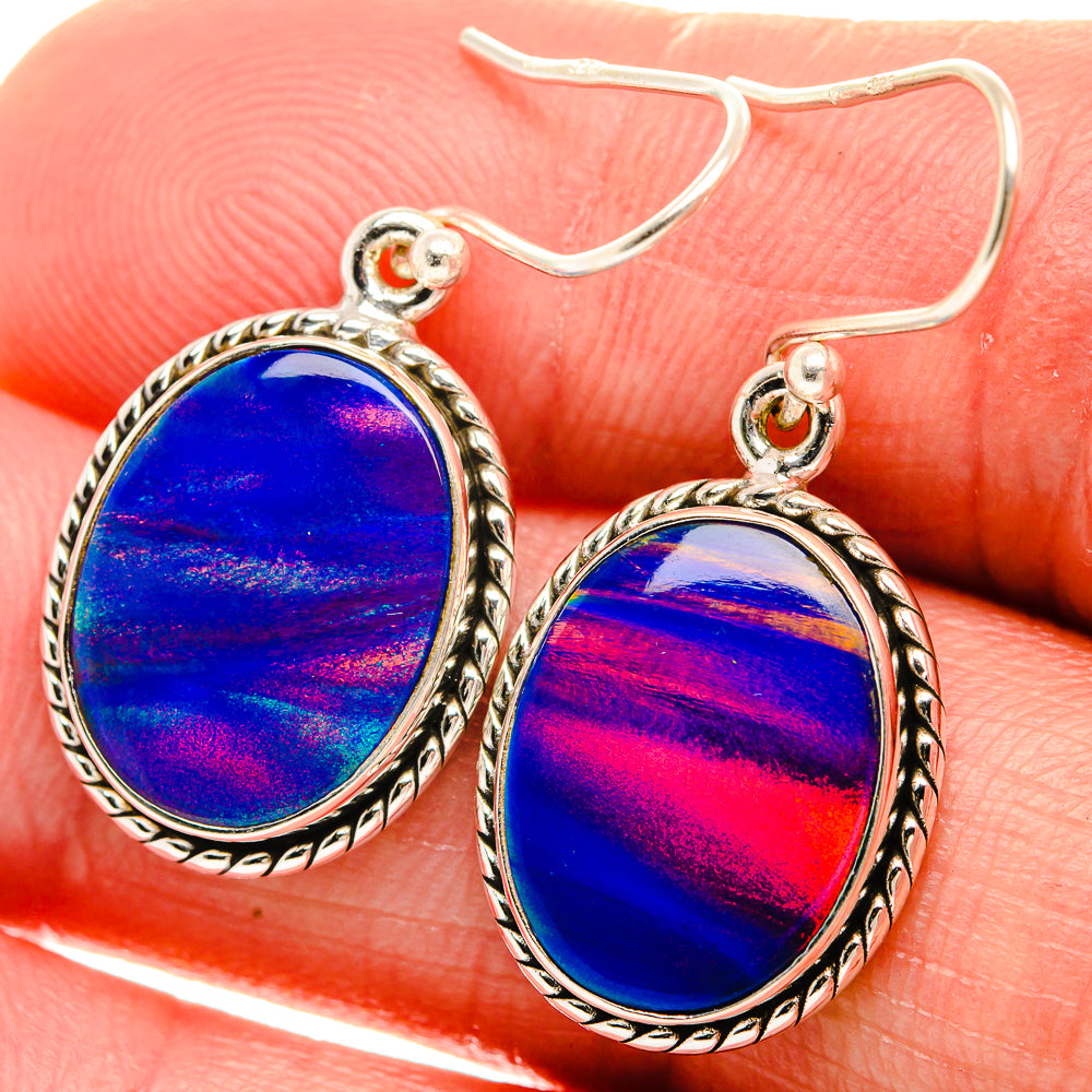 Aura Opal Earrings 1 1/2" (925 Sterling Silver) EARR432077