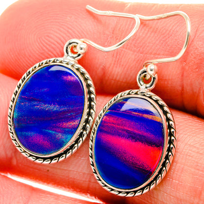 Aura Opal Earrings 1 1/2" (925 Sterling Silver) EARR432077