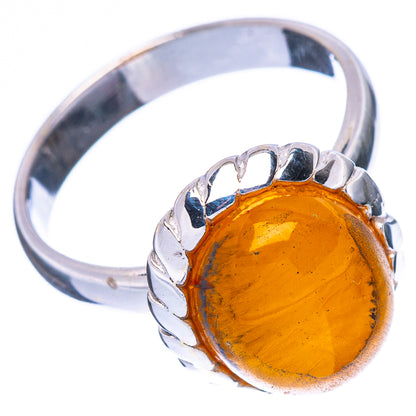 Amber Ring Size 6.75 (925 Sterling Silver) R2277
