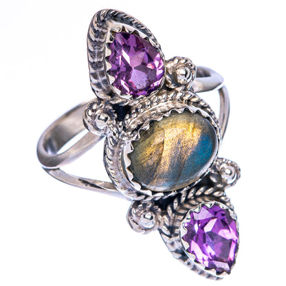 Labradorite, Amethyst Ring Size 7 (925 Sterling Silver) R146158