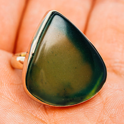 Nephrite Jade Ring Size 6.75 (German Silver)