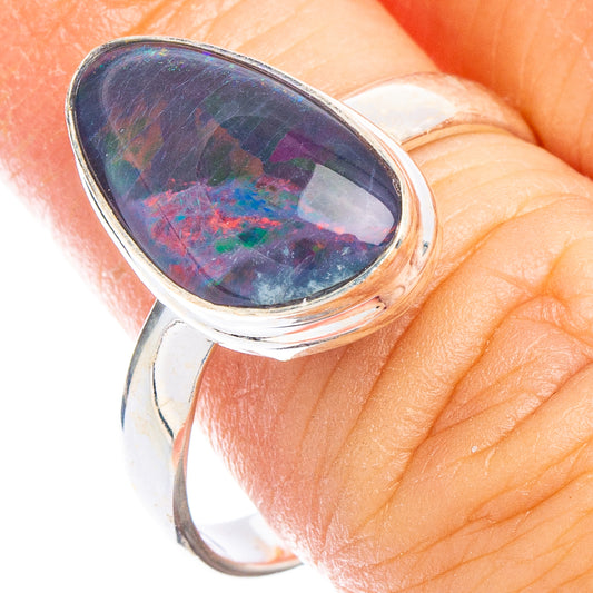 Rare Triplet Opal Ring Size 9 (925 Sterling Silver) R6754