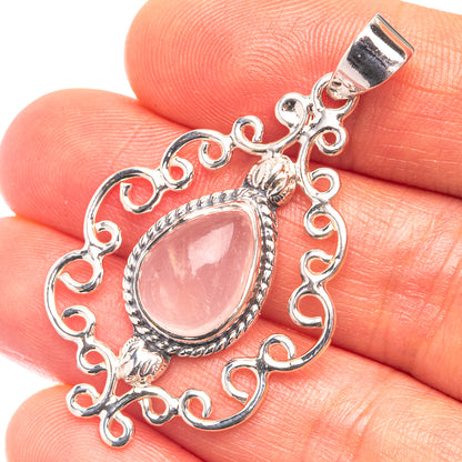 Premium Signature Rose Quartz Pendant 1 3/4" (925 Sterling Silver) P38754