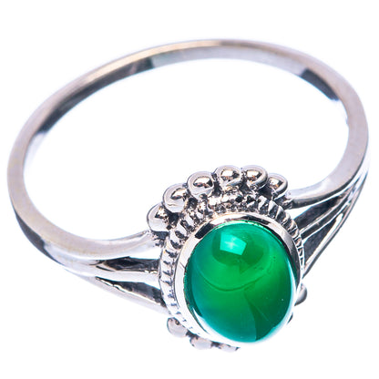 Green Onyx Ring Size 7.75 (925 Sterling Silver) R5634