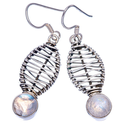 Rainbow Moonstone Earrings 1 5/8" (925 Sterling Silver) E433248