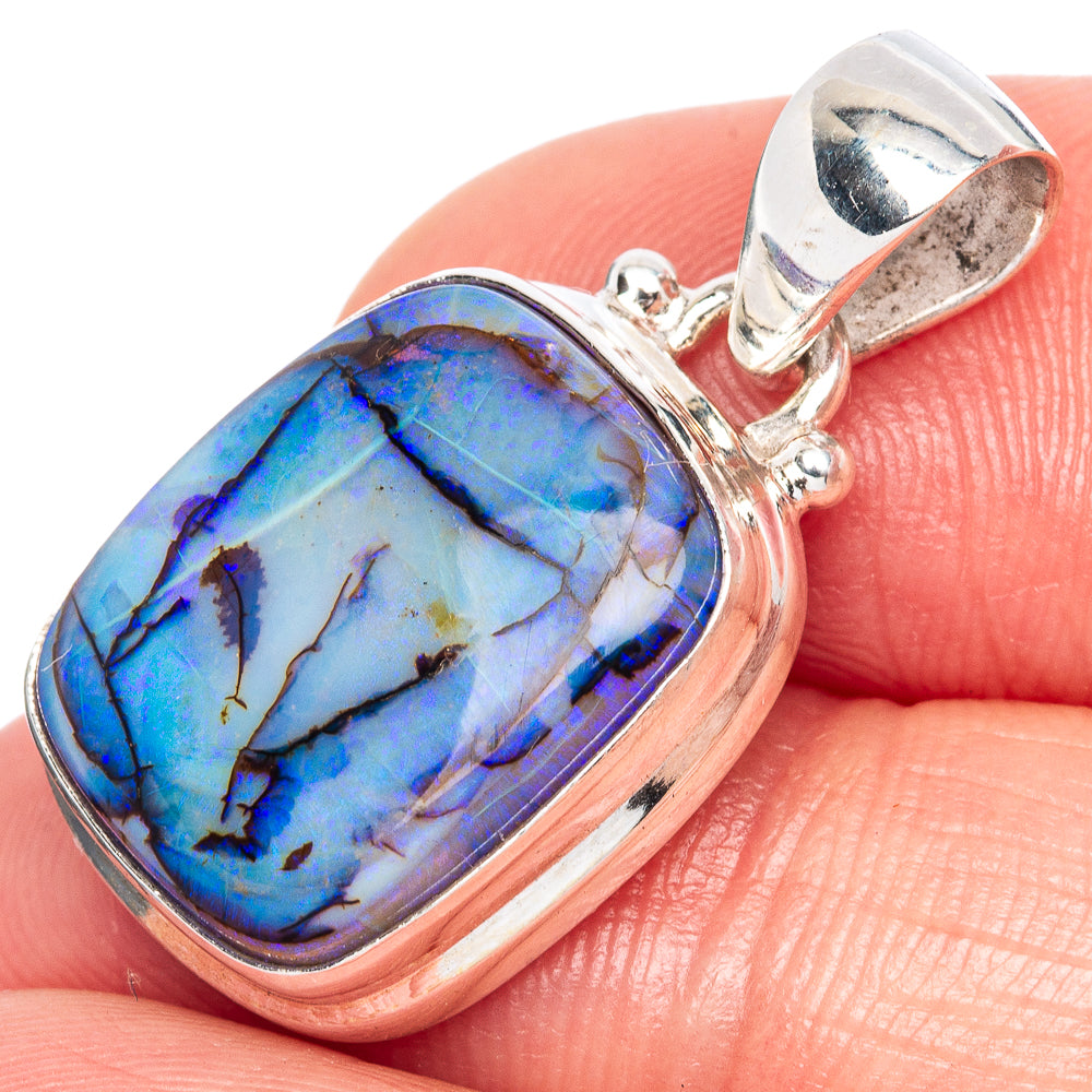 Rare Sterling Opal Pendant 1 1/8" (925 Sterling Silver) P41579
