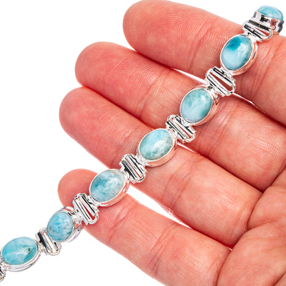 Larimar Bracelets 6 3/4 To 8 1/8" (925 Sterling Silver) B90331