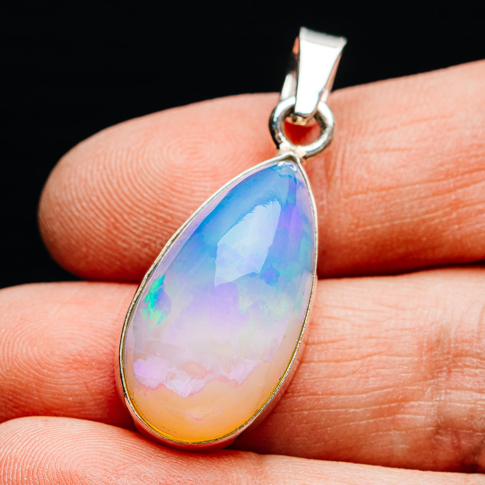 12.35ct Ethiopian Water Opal Pendant 1 1/2" (.925 Sterling Silver)