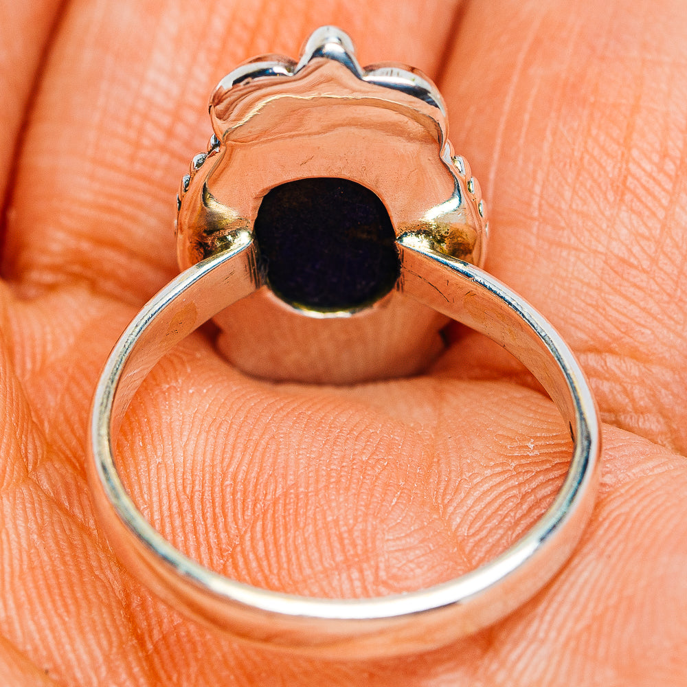Southwestern Style Lapis Lazuli Ring Size 7.75 (.925 Sterling Silver)