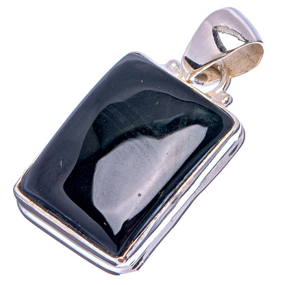 Black Onyx Pendant 1 1/4" (.925 Sterling Silver)