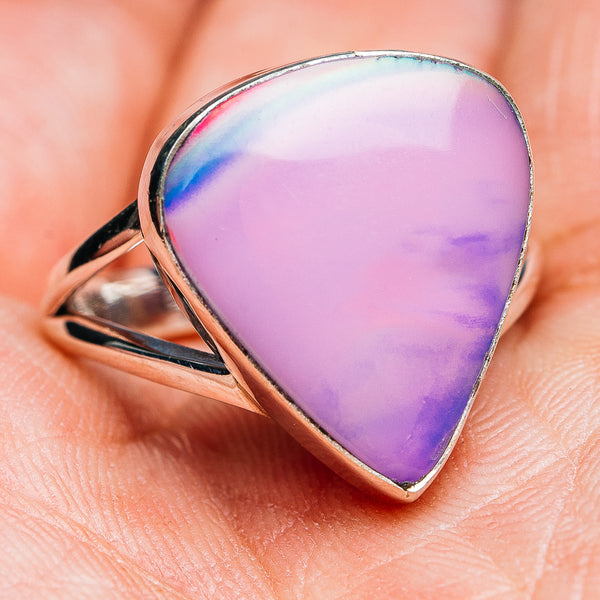 Premium Pink Aurora Opal Ring Size 9 (.925 Sterling Silver)