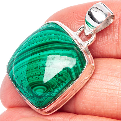 Malachite Pendant 1 1/4" (925 Sterling Silver) P42453