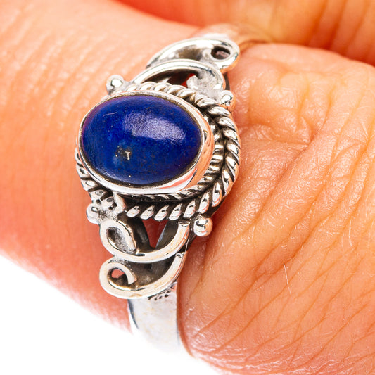 Lapis Lazuli Dainty Ring Size 6.75 (925 Sterling Silver) R5818