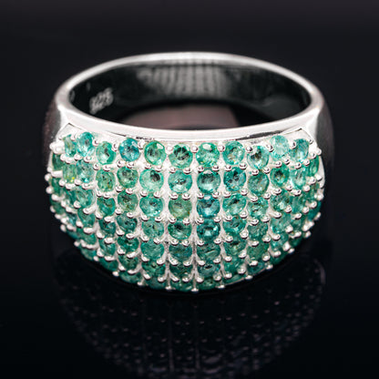 Zambian Emerald Ring Size 8 (.925 Sterling Silver)
