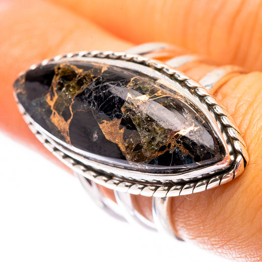 Large Mohave Black Onyx Ring Size 7.25 (925 Sterling Silver) R140627