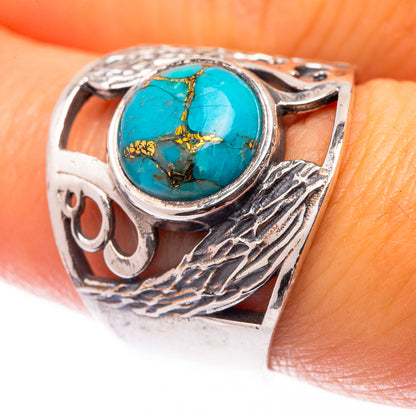 Blue Copper Composite Turquoise Ring Size 7 (925 Sterling Silver) R140935