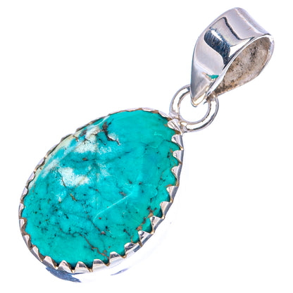 Rare Kingman Turquoise Pendant 1 1/8" (.925 Sterling Silver)