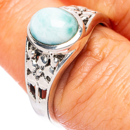 Larimar Dainty Ring Size 8 (925 Sterling Silver) R3426
