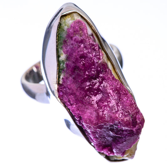 Large Raw Ruby Zoisite Ring Size 6.5 (925 Sterling Silver) R141202
