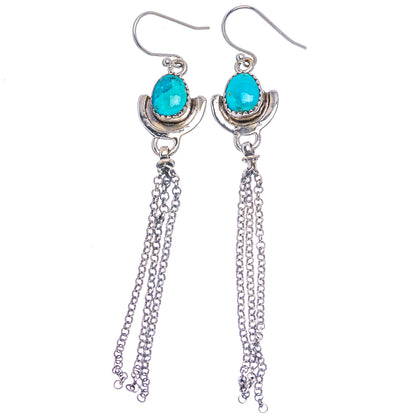Mojave Turquoise Earrings 3 3/8" (.925 Sterling Silver)