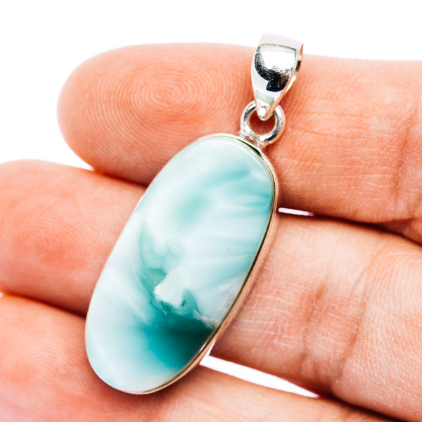 Premium Hemimorphite Pendant 1 5/8" (.925 Sterling Silver)