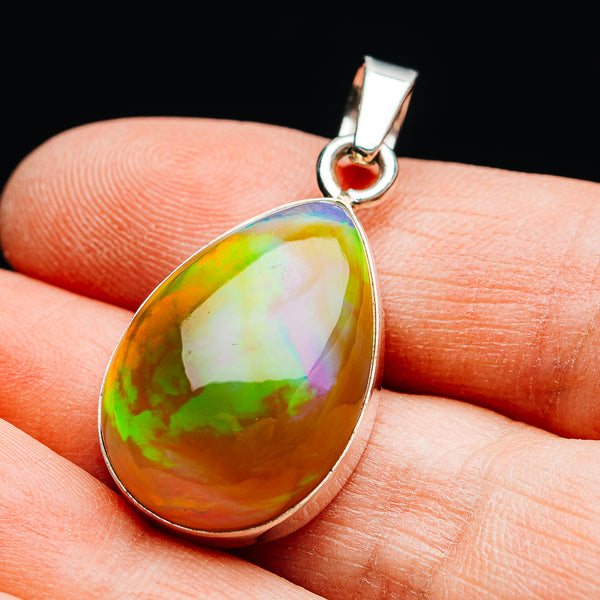 18.4ct Ethiopian Opal Pendant 1 1/2" (.925 Sterling Silver)