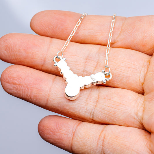 Sterling silver pendant necklace with layered cutout charm