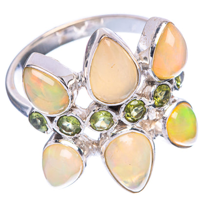 Signature Natural Ethiopian Opal, Peridot Ring Size 9 (925 Sterling Silver) R1802
