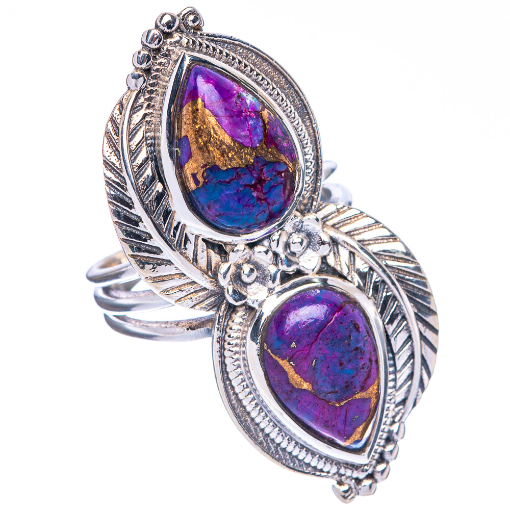 Large Purple Copper Composite Turquoise Ring Size 6 (925 Sterling Silver) R1134