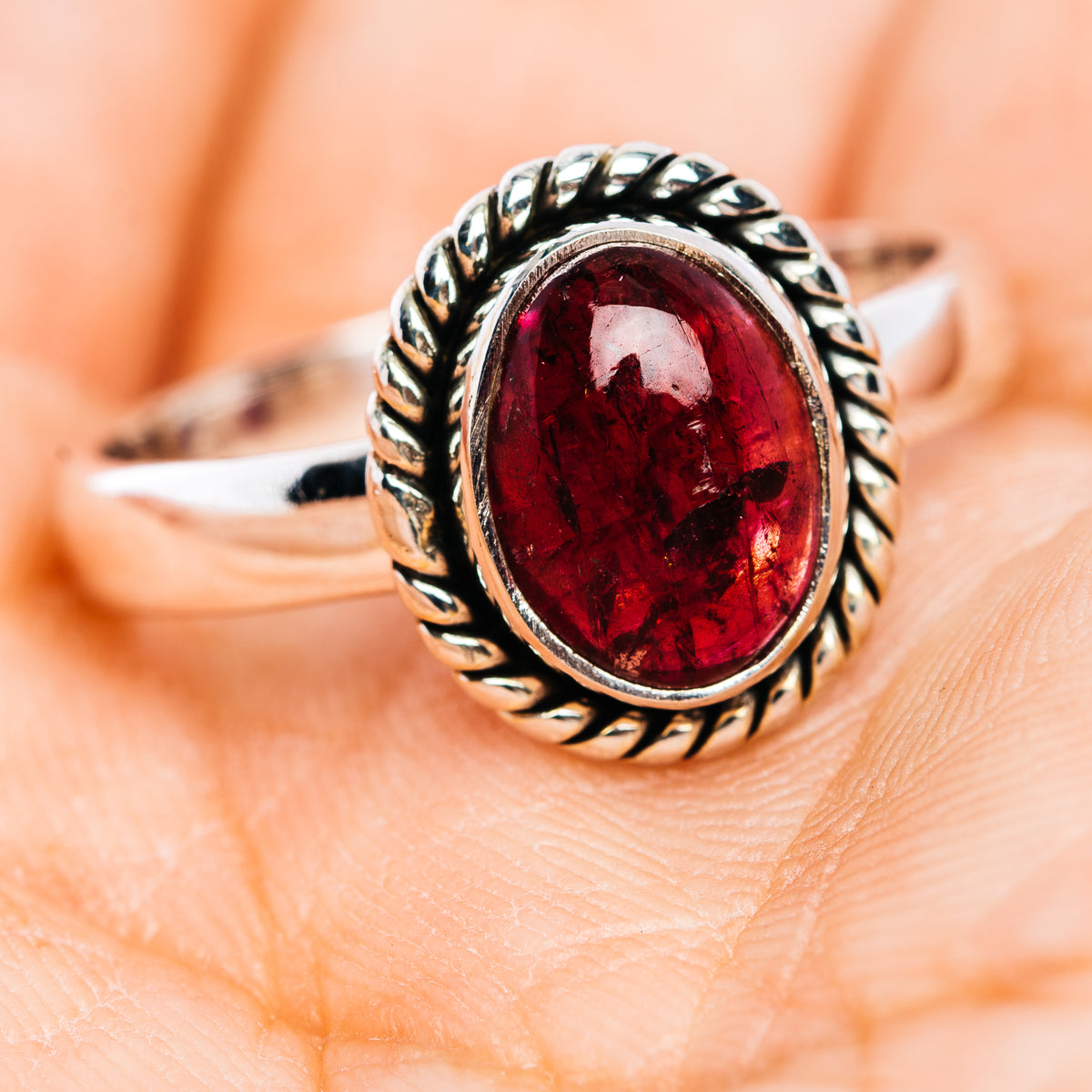 Premium Pink Tourmaline Ring Size 8.75 (.925 Sterling Silver)