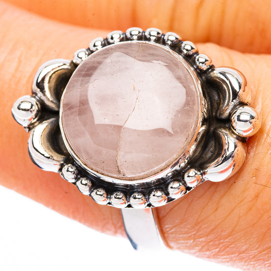 Rose Quartz 925 Sterling Silver Ring Size 8 (925 Sterling Silver) R3852