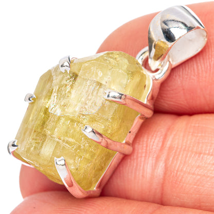 Rare Hiddenite Pendant 1 1/8" (925 Sterling Silver) P41671