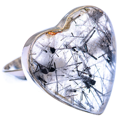 Large Tourmalinated Quartz 925 Sterling Silver Ring Size 9.75 (925 Sterling Silver) RING140467