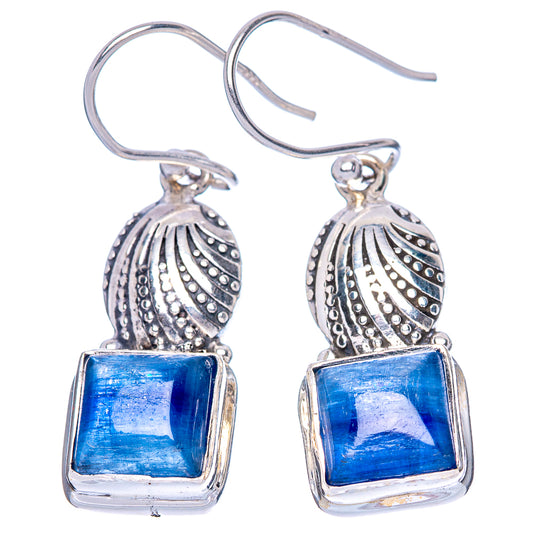 Kyanite Seashell Earrings 1 3/8" (925 Sterling Silver) E1382