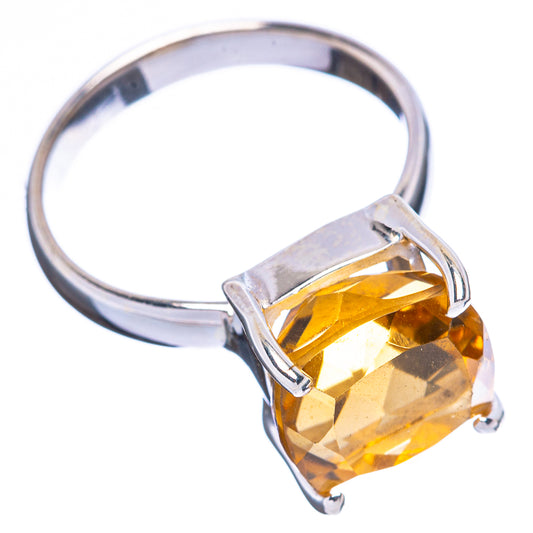 Faceted Citrine Ring Size 6.75 (925 Sterling Silver) R4480