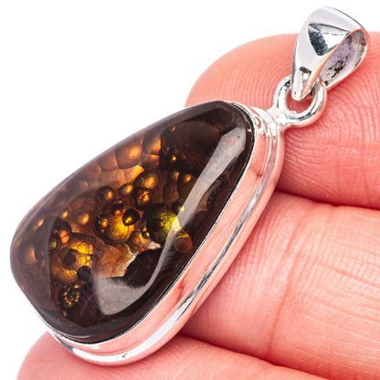 Rare Mexican Fire Agate Pendant 1 1/2" (.925 Sterling Silver)