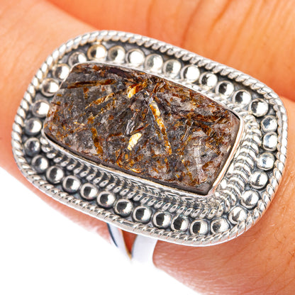 Large Rough Astrophyllite Ring Size 8 (925 Sterling Silver) R145293