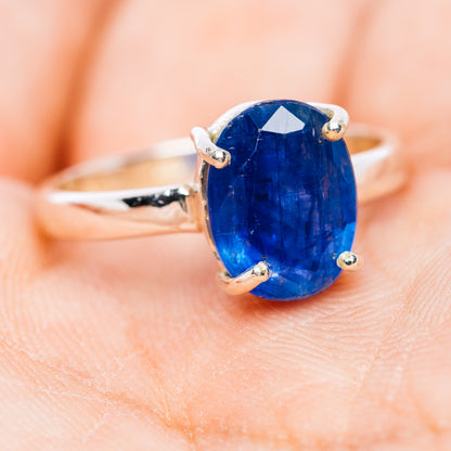 Faceted Kyanite Ring Size 8 (.925 Sterling Silver)