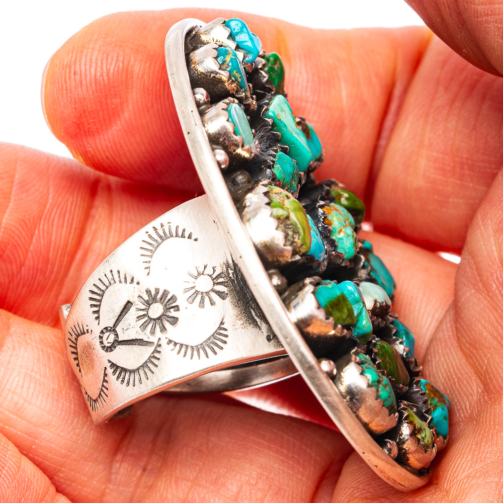 Exclusive Sonoran South Hill Turquoise Ring Size 8 Adjustable (.925 Sterling Silver)