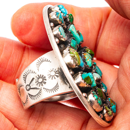 Exclusive Sonoran South Hill Turquoise Ring Size 8 Adjustable (.925 Sterling Silver)