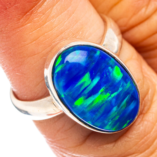 Premium Aurora Opal Ring Size 6 (.925 Sterling Silver)