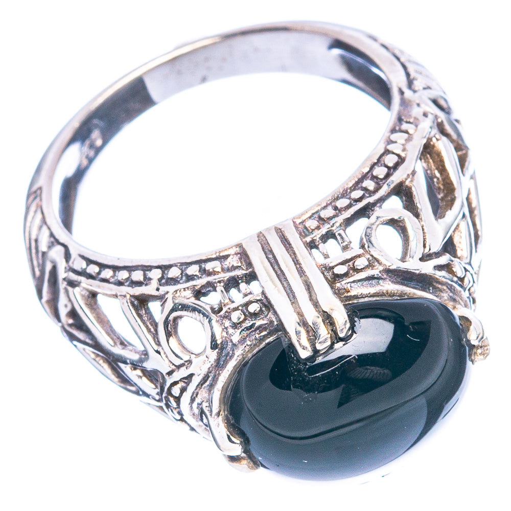 Black Onyx Ring Size 6.5 (925 Sterling Silver) R4769