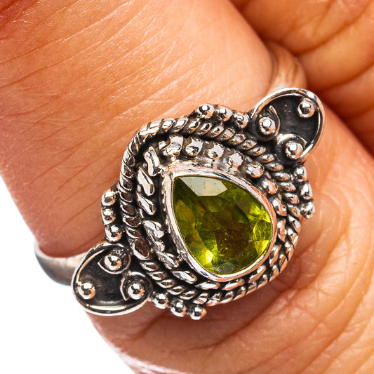 Peridot Ring Size 6.5 (.925 Sterling Silver)