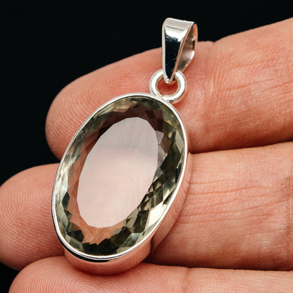 Premium 20ct Faceted Prasiolite Pendant 1 1/2" (.925 Sterling Silver)