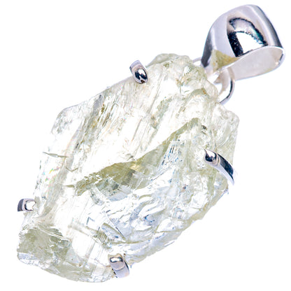 Rare Hiddenite Pendant 1 3/8" (925 Sterling Silver) P41669