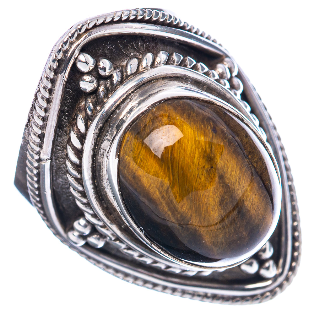 Tiger's Eye Ring Size 8 (.925 Sterling Silver)