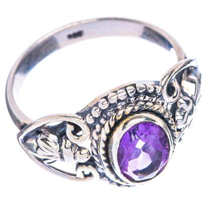 Faceted Amethyst Ring Size 7 (925 Sterling Silver) R1233